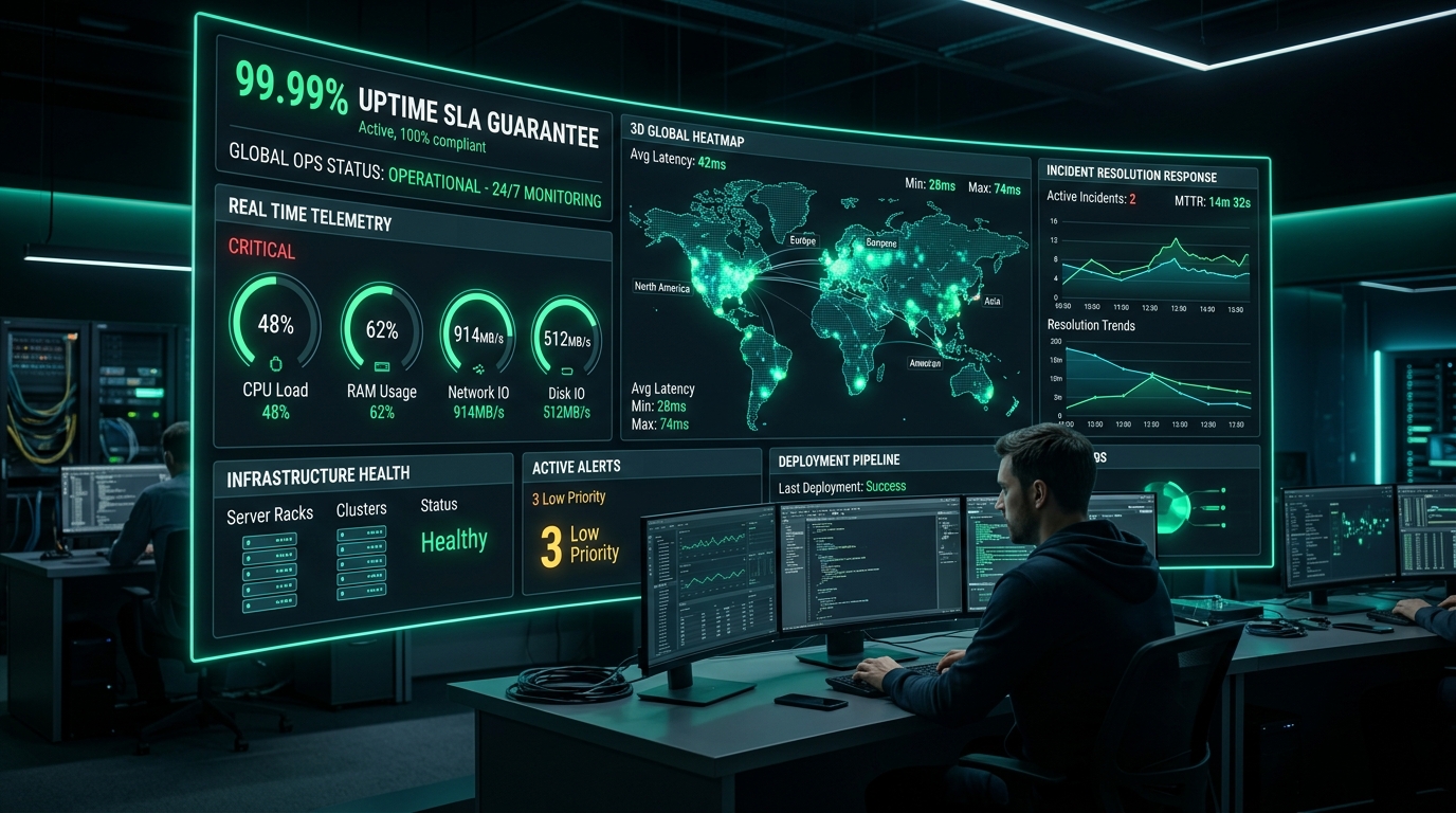 24/7/365 Proactive Site Reliability Engineering and Monitoring NOC