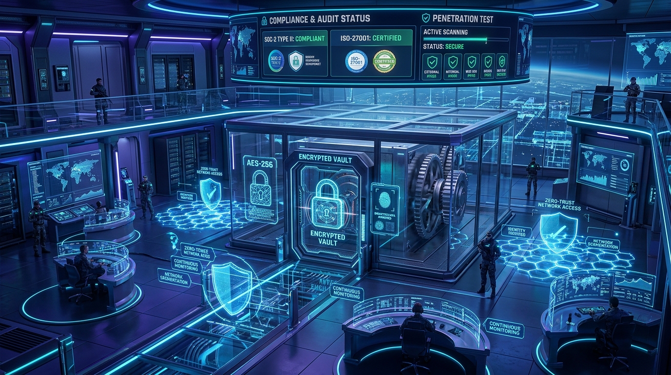 Bank-Grade Cybersecurity Shield and SOC2 Compliance Telemetry