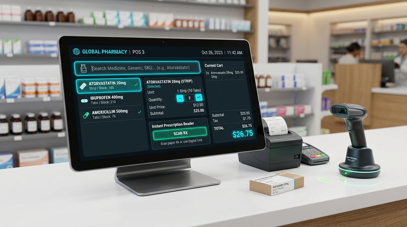Pharmaceutical POS Dashboard and Drug Interaction Scanner