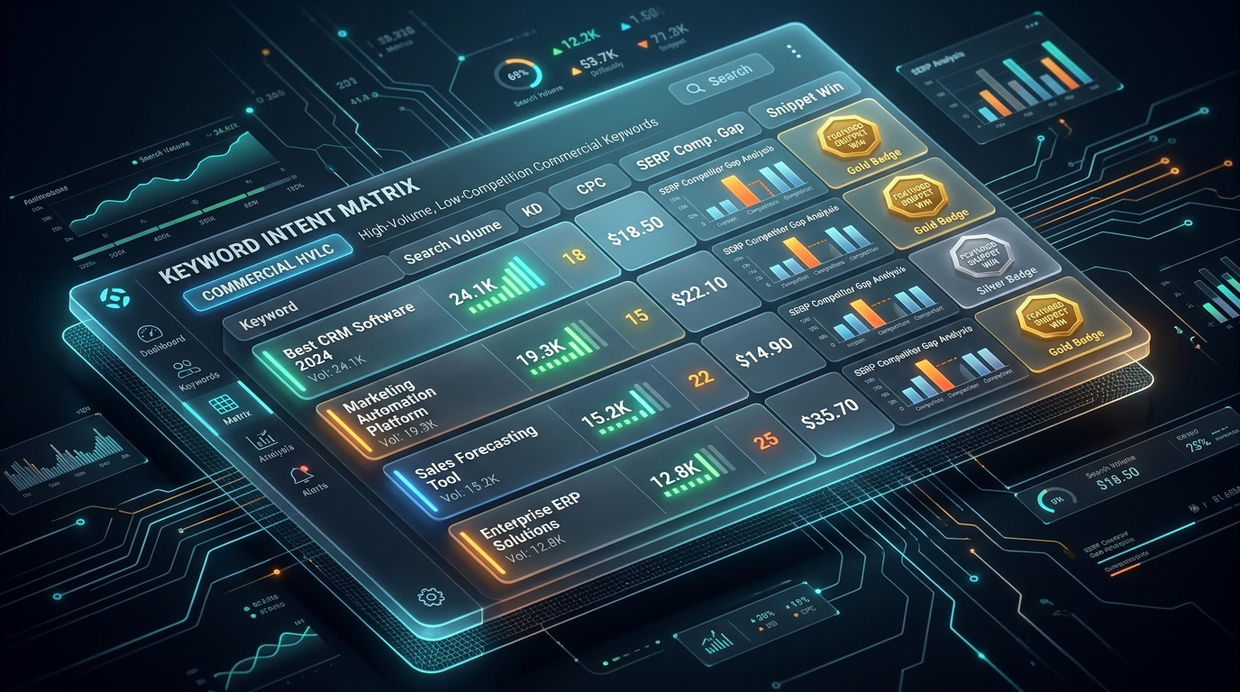 High-Intent Commercial Keyword Intelligence and SERP Matrix