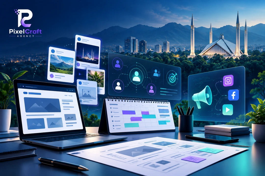 Digital Marketing Agency in Islamabad project planning illustration