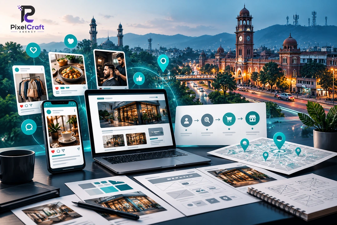 Digital Marketing Agency for Rawalpindi Businesses project planning illustration