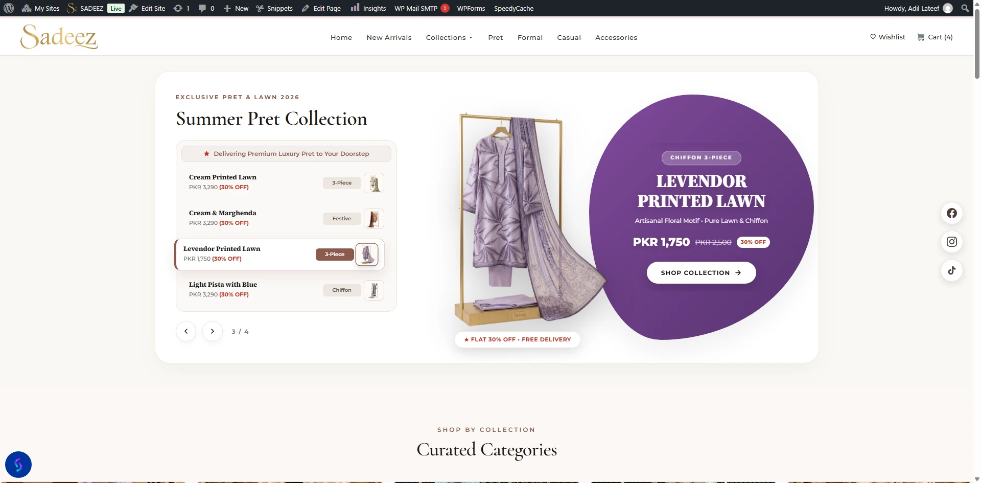 Online Fashion Store homepage — Sadeez